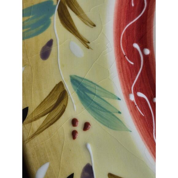 Vtg Rare Y2K Ole by Block Nancy Green Dinner Plates MCM 10.75 Raised Set of 2 - Picture 11 of 12